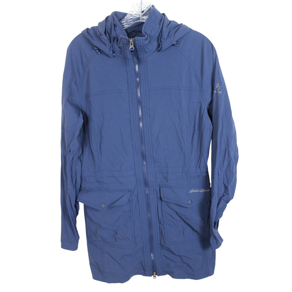 Eddie Bauer Travex Navy Blue Full Zip Hooded Jacket Womens Medium 23912415